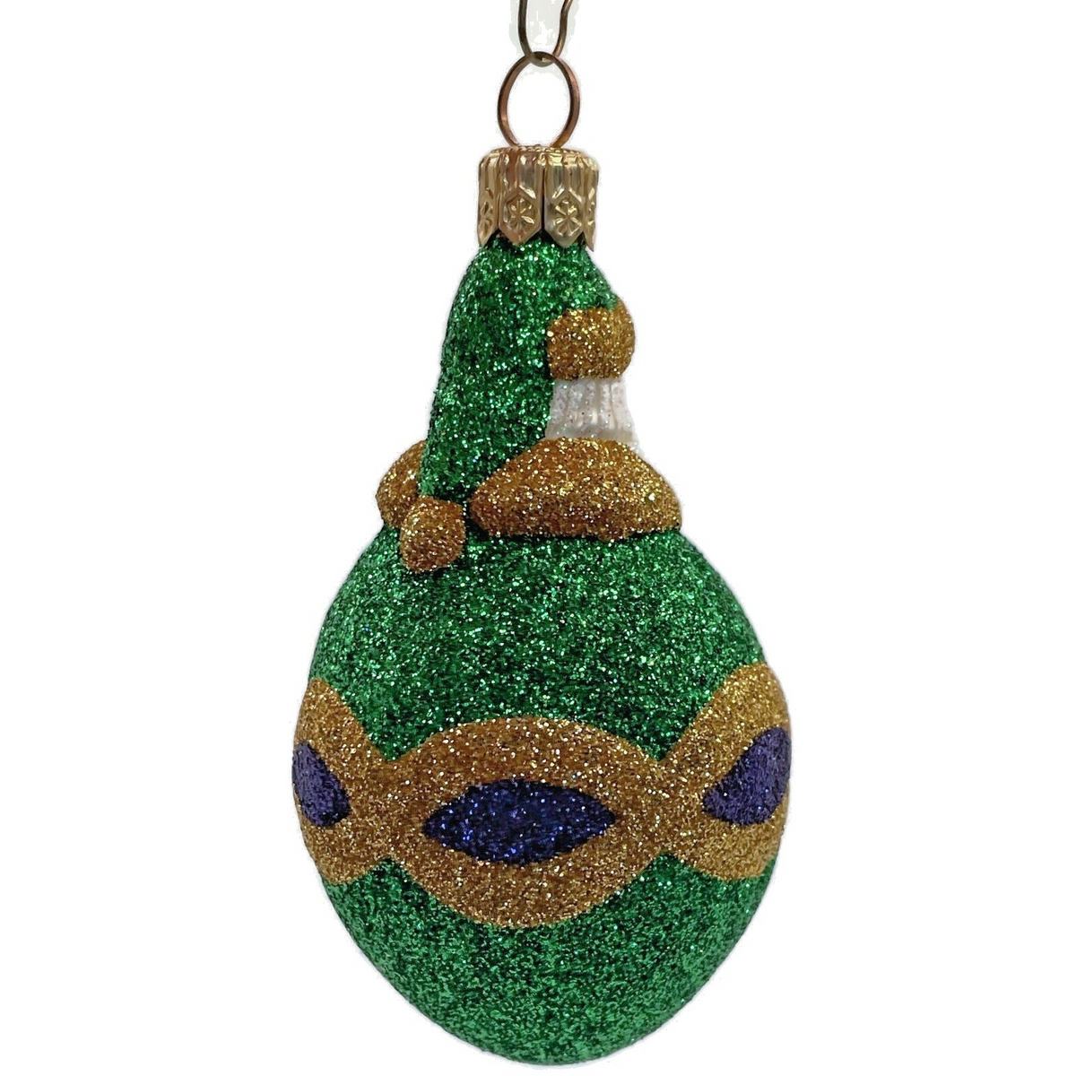 Patricia Breen Miniature Faberge Santa Green Purple Christmas Tree Ornament 21509