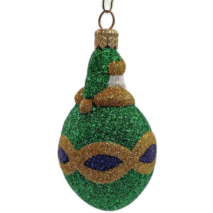Patricia Breen Miniature Faberge Santa Green Purple Christmas Tree Ornament 21509