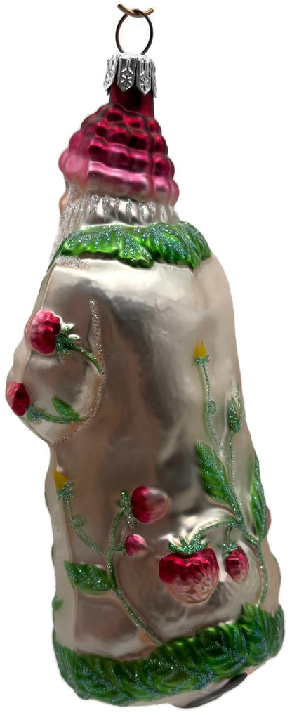 Patricia Breen Raspberry Santa Spring Fruit Green Pink Christmas Ornament 99906
