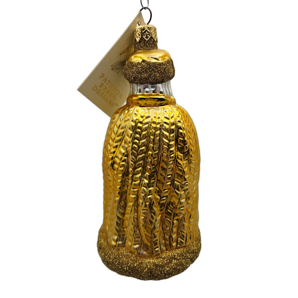 Patricia Breen Santa of the Golden Oaks Gold Glass Christmas Tree Ornament 96414