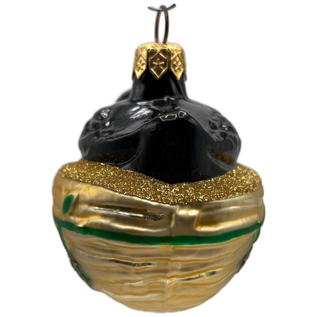 Patricia Breen Nesting Instinct Black Gold Acorns Birds Christmas Ornament 95146