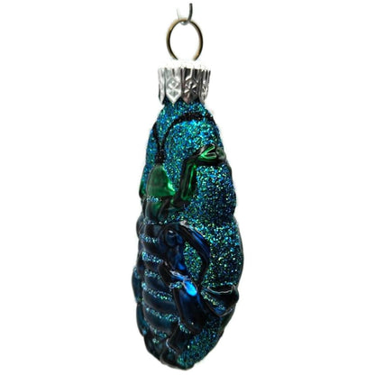 Patricia Breen Bugs Turquoise Beetle Blue Glitter Glass Christmas Ornament 32114