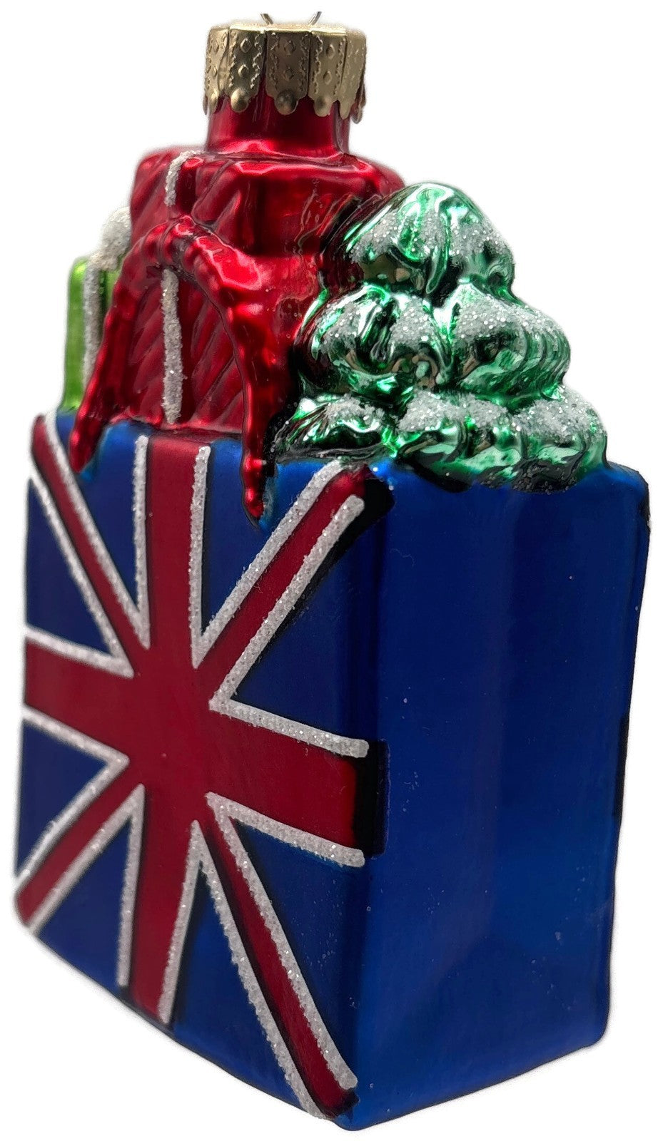 Unique Treasures Union Jack Gift Bag Teddy Bear Glass Christmas Ornament5
