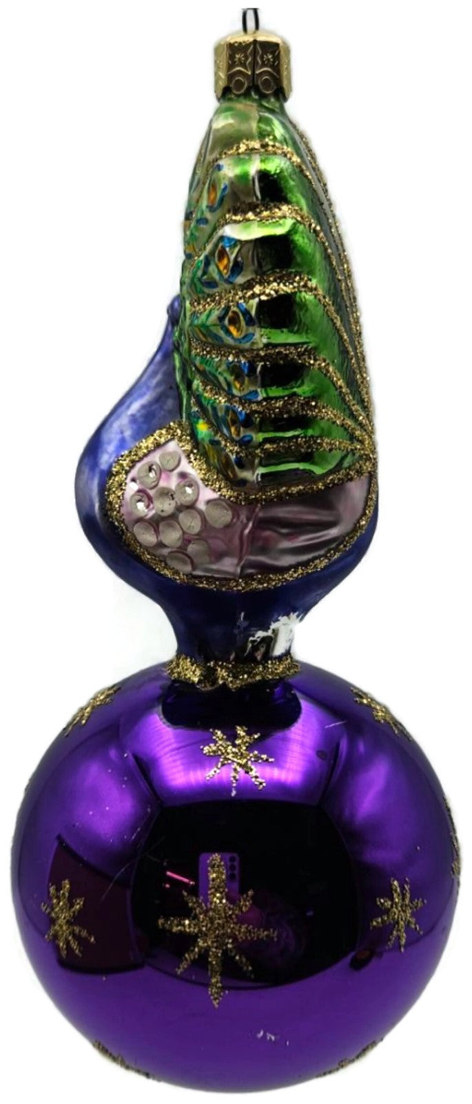 Christopher Radko Celestial Peacock Purple Ball Star Christmas Ornament 90-076-27