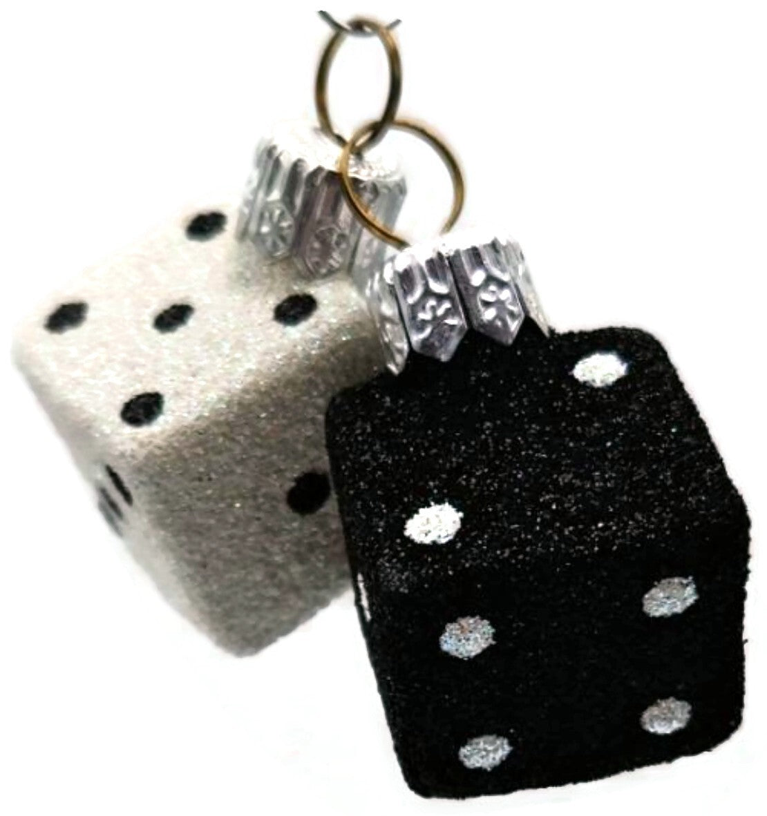 Patricia Breen Dice Pair Black and White 2 Part Mini Christmas Ornament 2377GIFT2