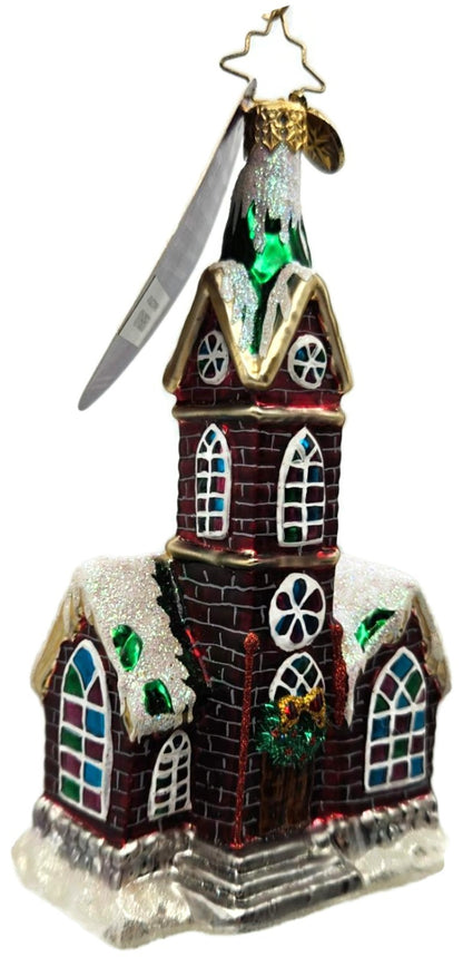 Christopher Radko A Place To Pray Church Glass Christmas Tree Ornament 10169501