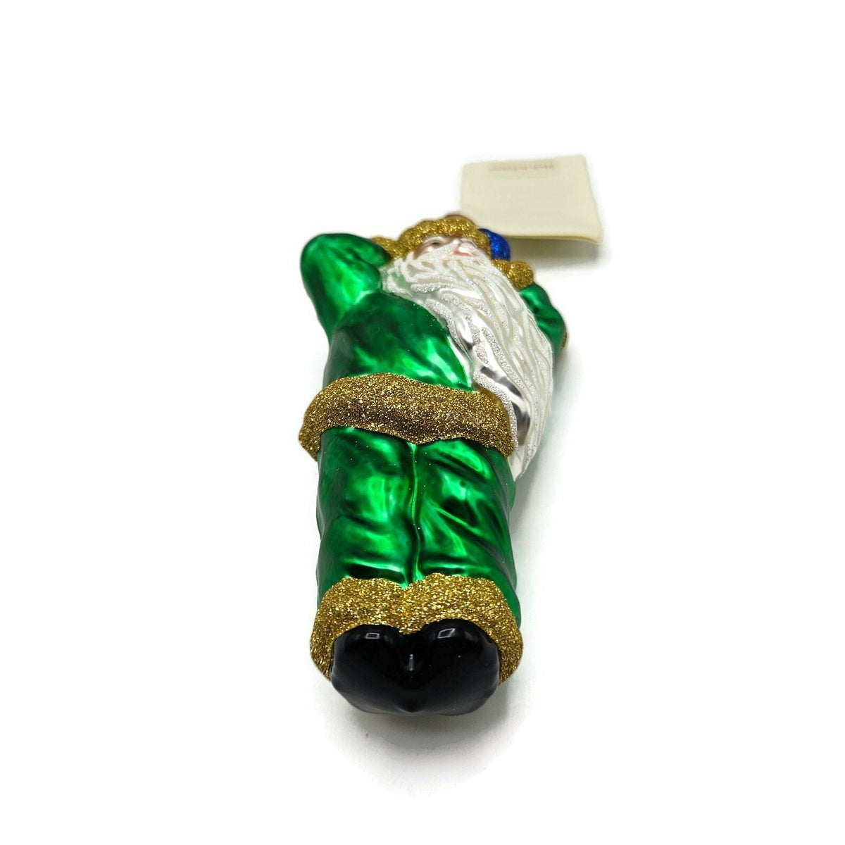 Patricia Breen Hold Onto Your Hat Green Santa Claus Christmas Ornament 97217