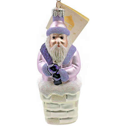 Patricia Breen Here Comes Santa Claus Lavender Chimney Christmas Ornament 96251