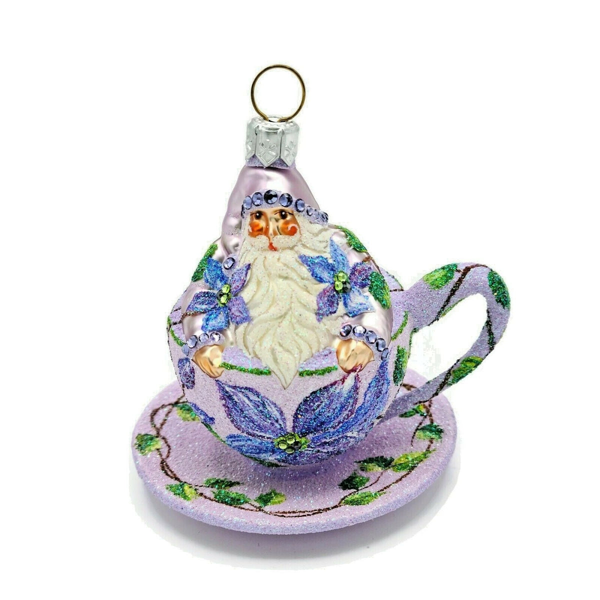 Patricia Breen Tea for Two Clematis Jeweled Flower Spring Tree Ornament 25680