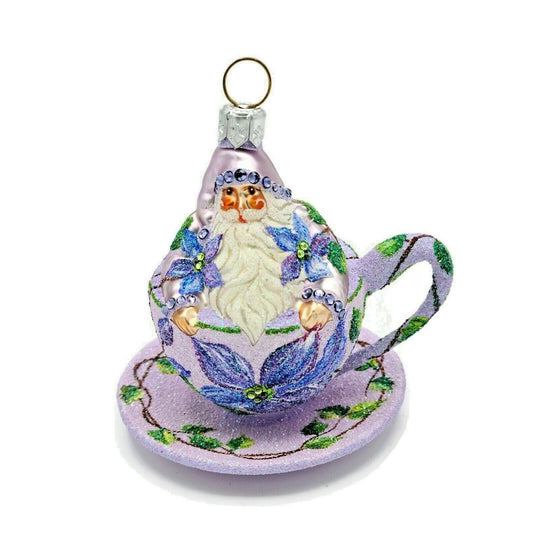 Patricia Breen Tea for Two Clematis Jeweled Flower Spring Tree Ornament 25680