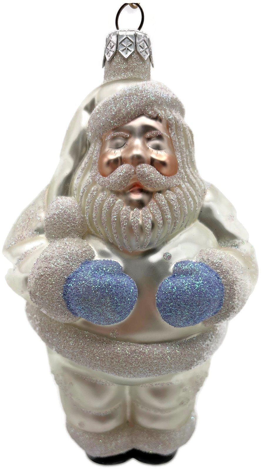 Patricia Breen HO HO HO Santa Pearl Snowflakes Dots Christmas Ornament 98170