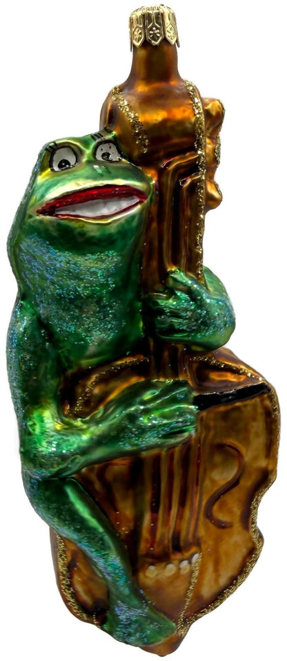 Christopher Radko 1996 Jeremiah Bullfrog Bass Cello Glass Ornament 96 201 08