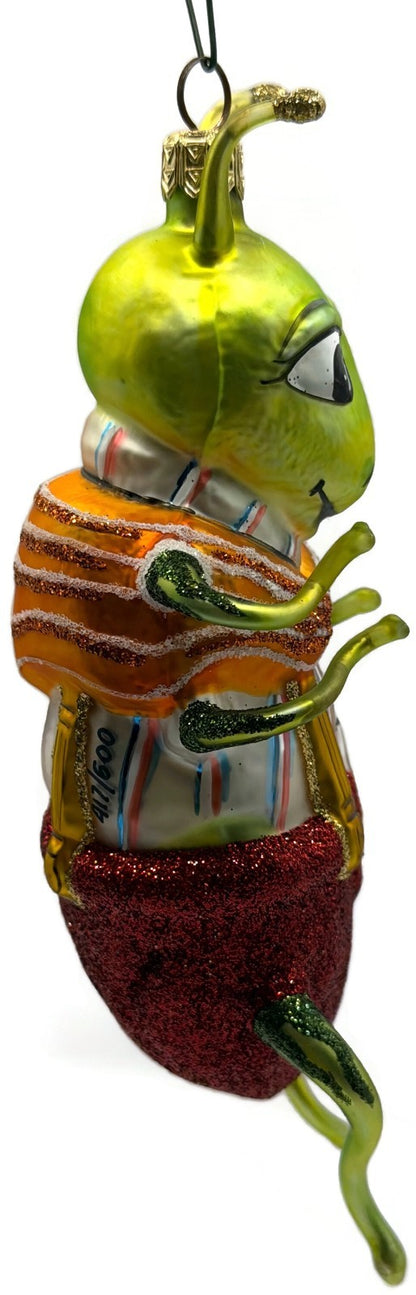 Slavic Treasures Whopper Hopper Green Bug Glass Ornament 99-154-A-FB2