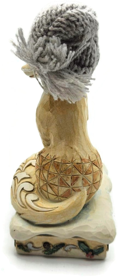 Jim Shore White Woodland Foxy Festive Spirit Fox Knit Hat Christmas Figurine6
