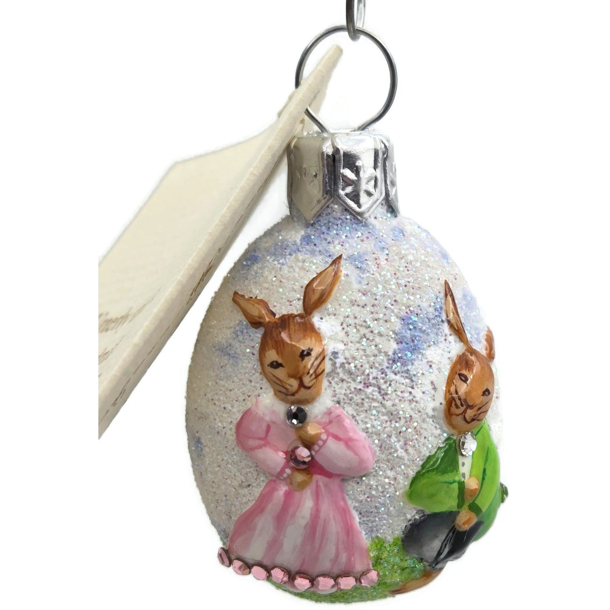 Patricia Breen Miniature Egg Surprise Betrothal Bunny Glass Easter Ornament 31388