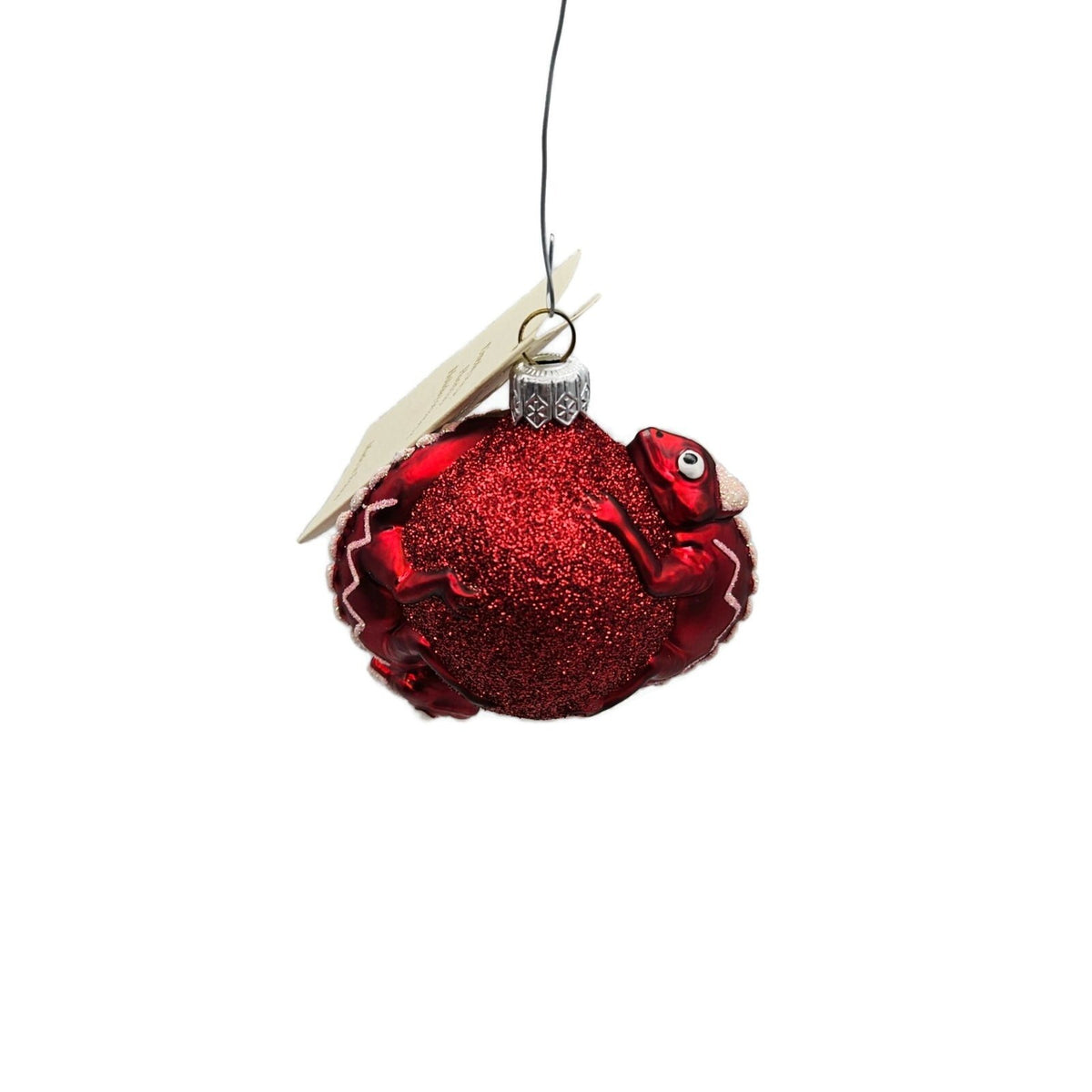 Patricia Breen Once Again for James Red Chameleon Glass Christmas Ornament 26695