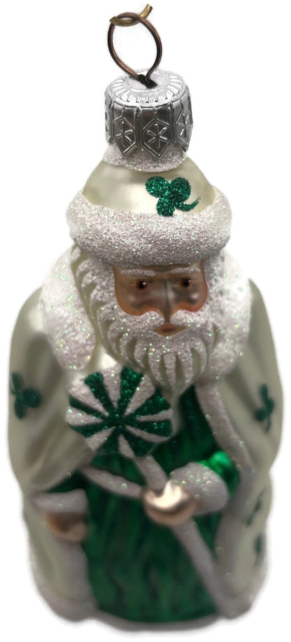 Patricia Breen Santa of the North Green Shamrocks St. Patrick's Ornament 97438