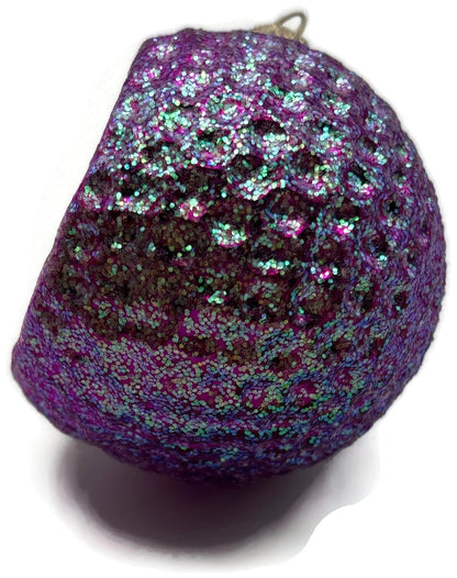 Old World Christmas Purple Multi-Indented Reflector Glass Ornament OWC 420046