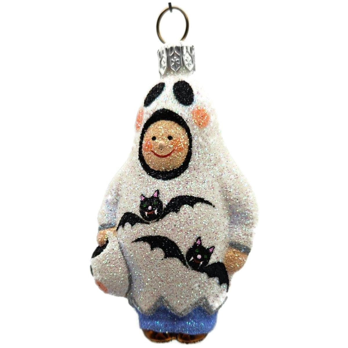 Patricia Breen Trickster Ghost White Halloween Bat Glass Christmas Ornament 26500