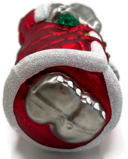 Patricia Breen Christmas at the Zoo Glittered Bag Elephant Santa Ornament 97088