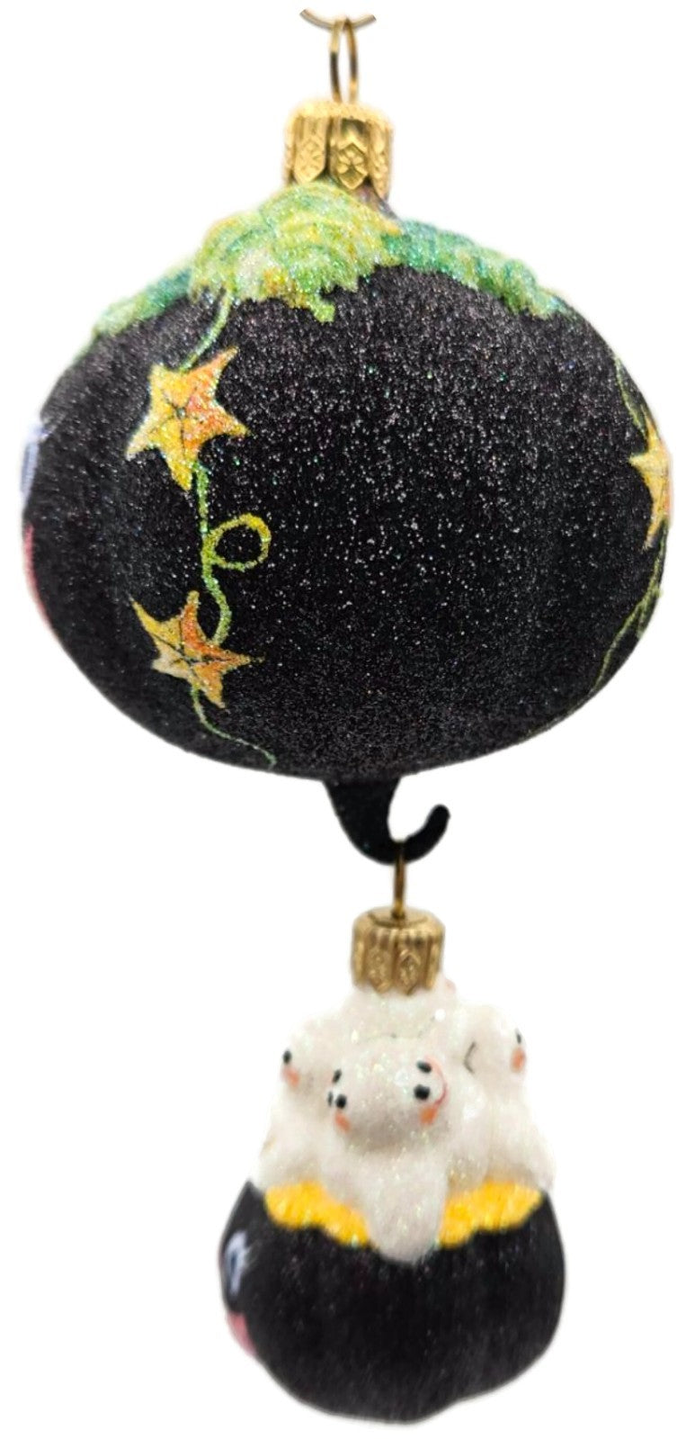 Patricia Breen Soaring Spirits Black Pumpkin Ghosts 2-Pc Halloween Ornament 25632