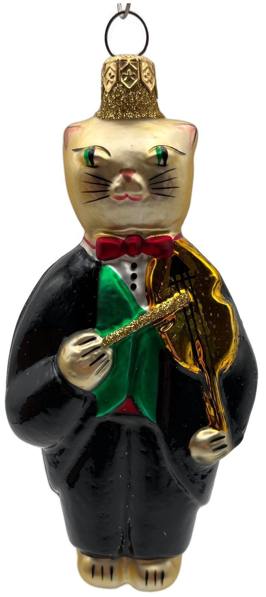 Patricia Breen Fiddling Cat Black Hey Diddle Diddle Christmas Tree Ornament 95050