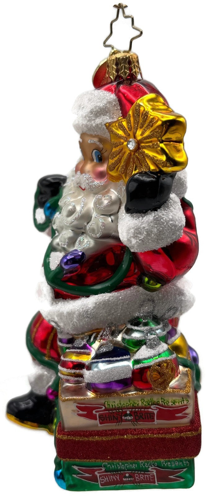 Christopher Radko 2014 Shiny Brite Santa Glass Christmas Ornament 10175777