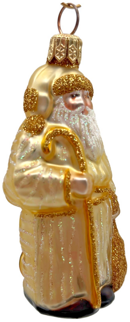 Patricia Breen Miniature Millennium Santa Gold Christmas Tree Ornament 99487