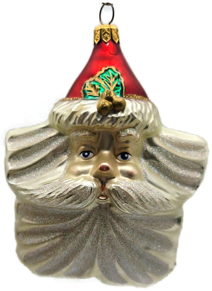 Kurt Adler Komozja Polonaise Star Santa Claus Head Mercury Christmas Ornament0