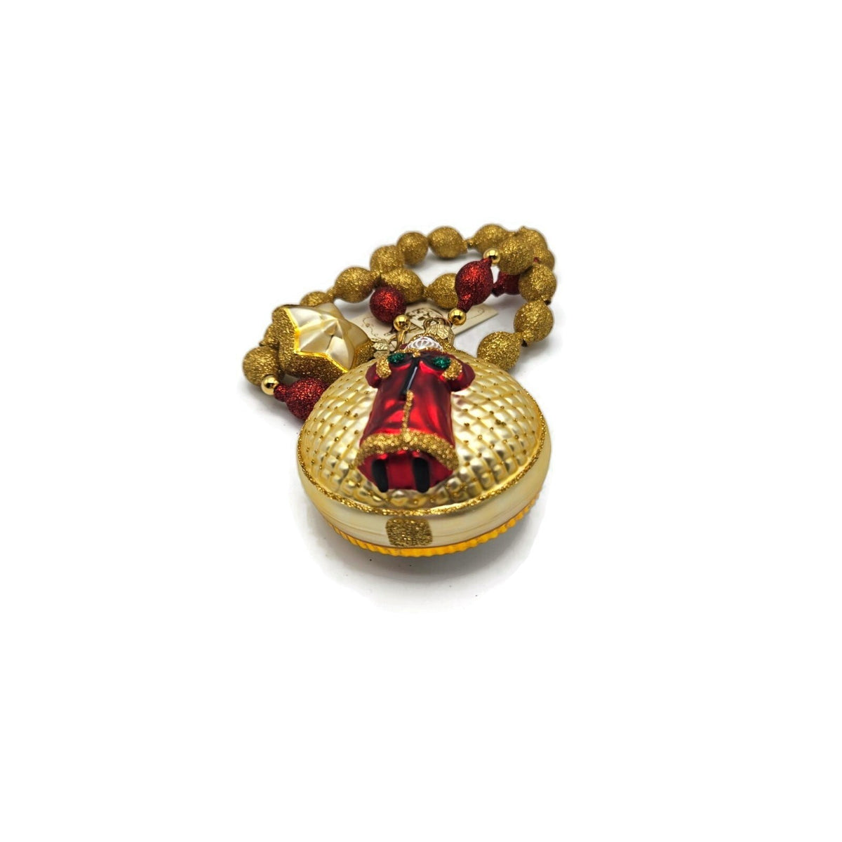 Patricia Breen Millennium Watch Santa Claus 2 Part Glass Christmas Ornament 99001