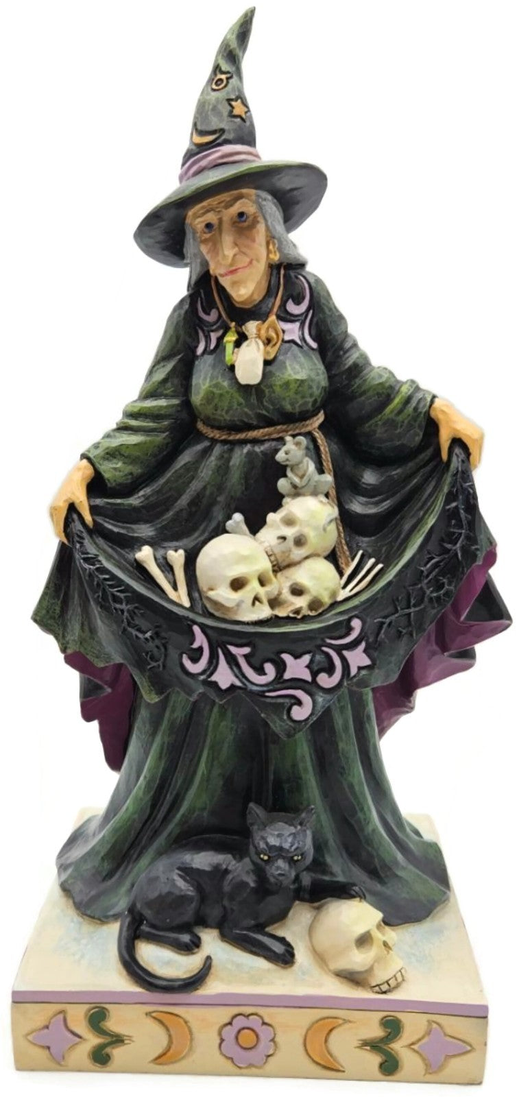 Jim Shore Heartwood Creek Wicked This Way Witch with Skulls in Skirt Figurine0