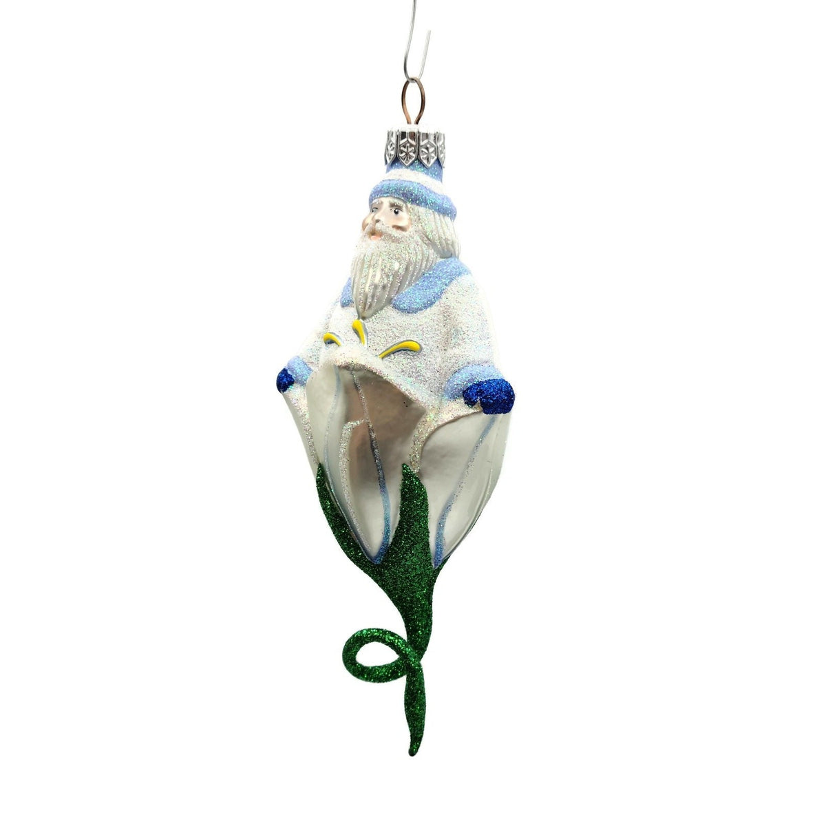Patricia Breen Bluebell Santa Claus Pearl Flower Spring Christmas Ornament 99952