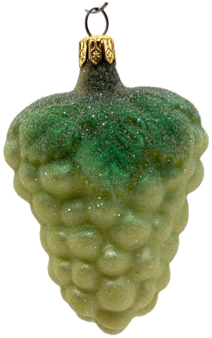 Christopher Radko 1997 Green Grapes Frosted Glass Christmas Ornament 97 112 04