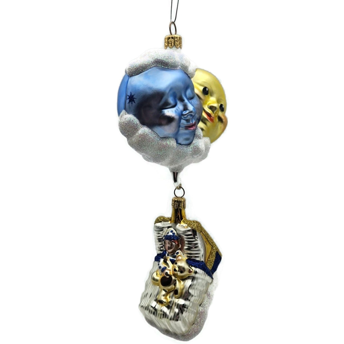 Patricia Breen Sweet Dreams Pearl Bed Gold Trim Moon Sun Christmas Ornament 97474