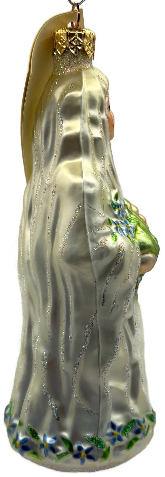 Patricia Breen Bountiful Madonna Flowers Pearl White Christmas Ornament 97067