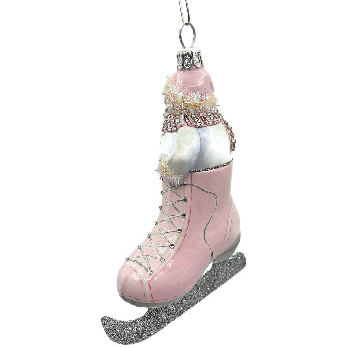Patricia Breen To The Pond Pink Silver Snowman Christmas Ornament CATZ 35419