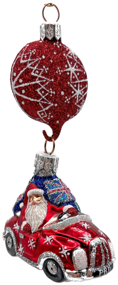 Patricia Breen Knightsbridge Santa Red Snowflakes Flags Christmas Ornament0