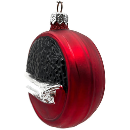 Patricia Breen Caviar Tin Red Round Glitter Fish Eggs Christmas Ornament 96061