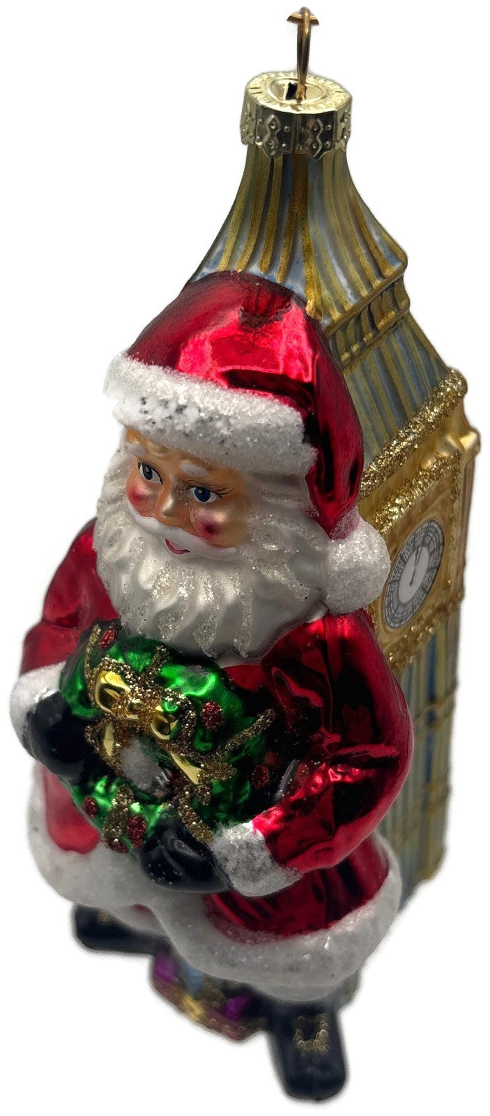 World Market Santa Big Ben London Wreath Glass Christmas Ornament England8