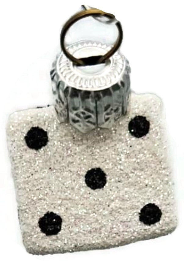 Patricia Breen Dice Pair Black and White 2 Part Mini Christmas Ornament 2377GIFT14