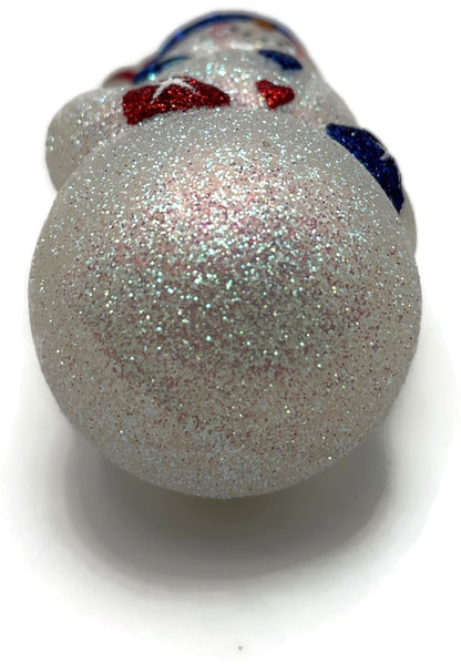 Patricia Breen Loving Snowman Patriotic Star Striped Christmas Ornament 21149