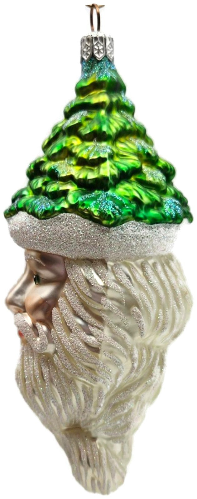 Patricia Breen Pere Noel Green Pearl Trim Santa Head Christmas Ornament 99222