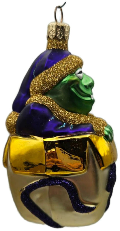 Patricia Breen Mmmonster Present Purple Gold Green Glass Christmas Ornament 99205