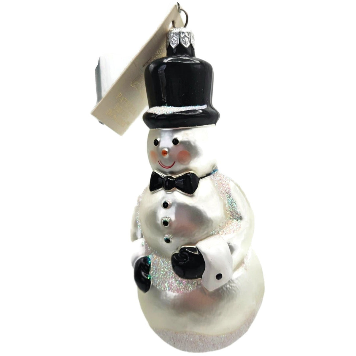 Patricia Breen Top Hat Snowman Matte White Snowflakes Christmas Ornament 97821