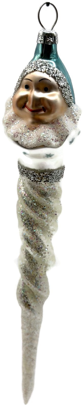 Christopher Radko Jack Frost Twisted Icicle Glass Christmas Ornament 93 333 010