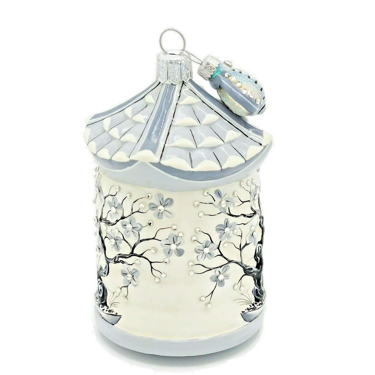 Patricia Breen Zenskep Chinoiserie Black Bee Floral Asian Holiday Ornament 29322
