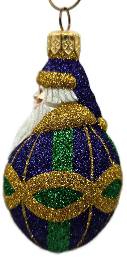 Patricia Breen Miniature Faberge Santa Plaid Purple Christmas Tree Ornament 21502