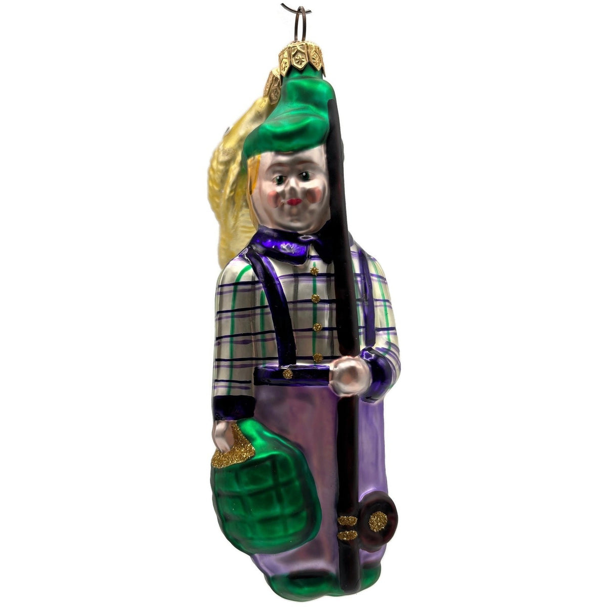 Patricia Breen Fisherboy And Fish Glass 2 Part Christmas Ornament Signed 95200