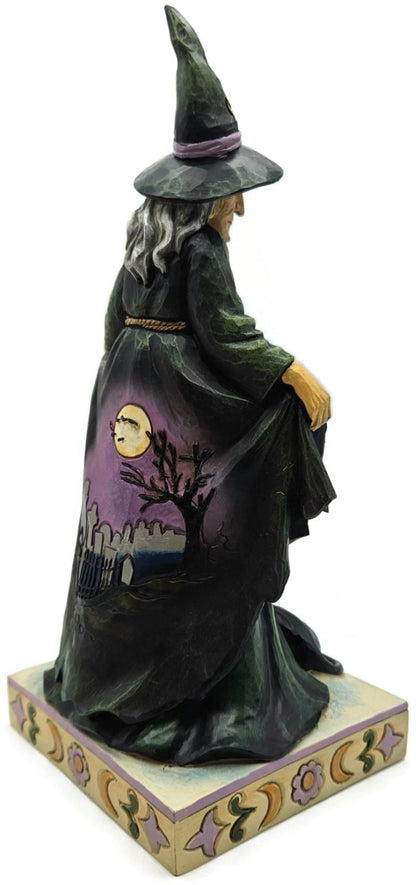 Jim Shore Heartwood Creek Wicked This Way Witch with Skulls in Skirt Figurine6