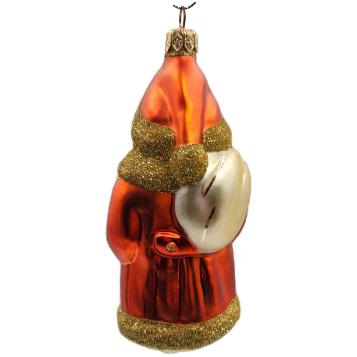Patricia Breen Santa Claus and Teddy Orange Gold Christmas Tree Ornament 96428